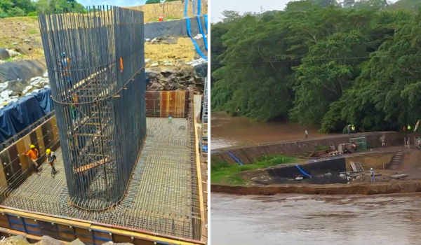 Lluvias afectan construcción del puente de Mulukukú, en el Caribe Norte de Nicaragua