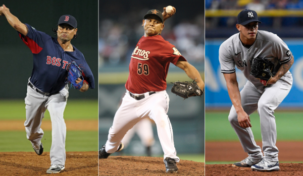 Vicente Padilla, Wilton López y Jonathan Loáisiga, tres big leaguers nicas. LA PRENSA/ARCHIVO