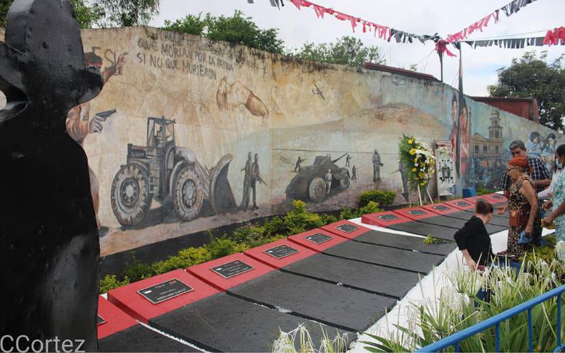 Imagen del parque memorial Colina 110 en Managua, construido por la Alcaldía de Managua y el FSLN en Los Laureles. 