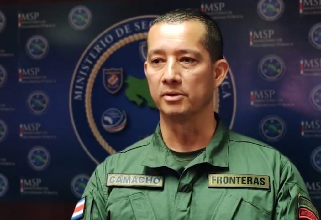 Gerald Campos, direcotr de la Policia de Fronteras de Costa Rica. LA PRENSA/ Captura de video/ Ministerio de Seguridad Pública. 