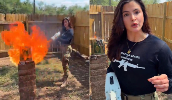 Valentina Gómez, candidata republicana de Texas, quema el Corán como anuncio de campaña