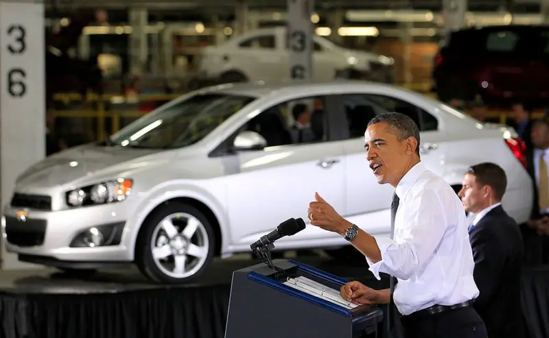 Barak Obama en conferencia de prensa durante su mandato