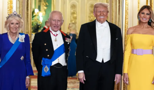 El matrimonio Trump con los reyes este miércoles. Foto: Images Getty.