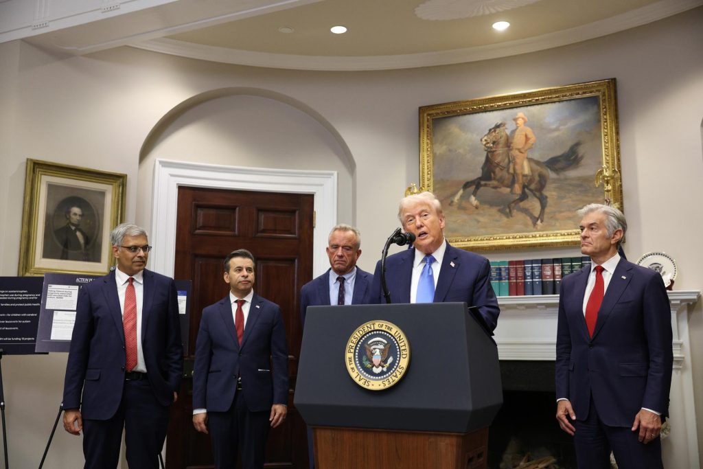 El presidente, Donald Trump, en conferencia de prensa este 22 de septiembre de 2025