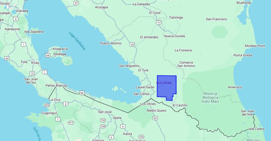 el  lote de la concesión minera en Río San Juan