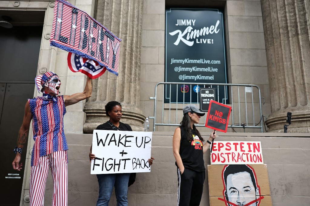 Protesta en favor de Jimmy Kimmel