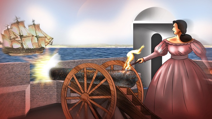 Rafaela Herrera defendió de los ingleses a la fortaleza de El Castillo, en el río San Juan. LA PRENSA/ ARTE