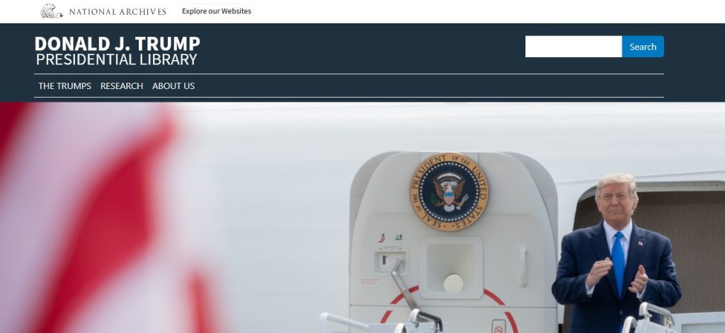 Sitio web de la Biblioteca presidencial de Donald Trump