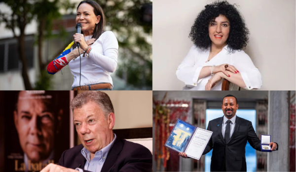 Algunos ganadores del Premio Nobel de la Paz, desde el 2016 a la actualidad. Foto: LA PRENSA
