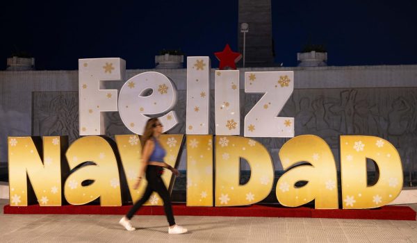 Letrero de Feliz Navidad en Caracas