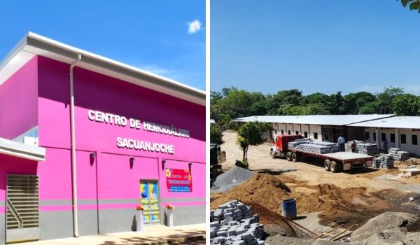 Centro de Hemodiálisis y Hospital Primario de San Rafael del Sur fueron montados en propiedades robadas al empresario nicaragüense Henry Briceño, desterrado por la dictadura orteguista. Foto: Tomada de medios oficialistas