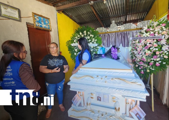 Honras fúnebres de la adolescente que murió ahogada en Managua. Foto: Tomada de Tn8
