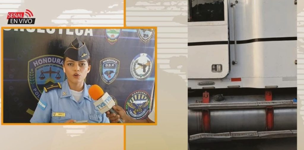 Portavoz policial de Honduras, Lucila Cruz Amado. Foto tomada de TVS Canal 42/Facebook.
