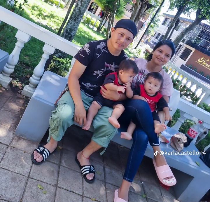 Karla Castellón con su esposo y sus hijos gemelos. LA PRENSA/ TOMADA DE REDES SOCIALES
