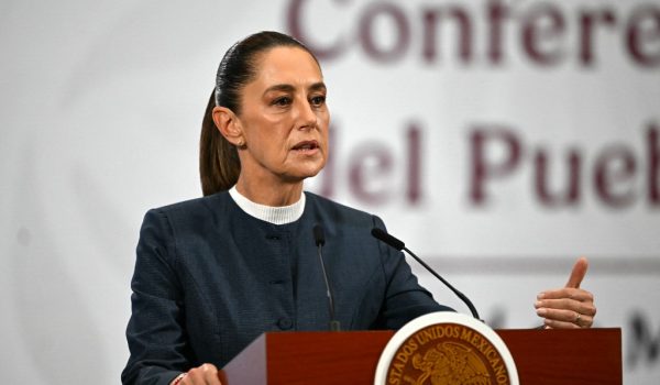 La presidenta de México, Claudia Sheinbaum durante su conferencia de prensa diaria/Foto: AFP