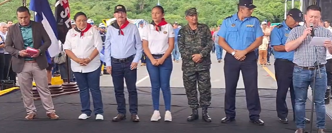 Acto de inauguración del tramo uno de la Carretera Costanera en la rotonda El Remanso, en San Juan del Sur, Rivas.