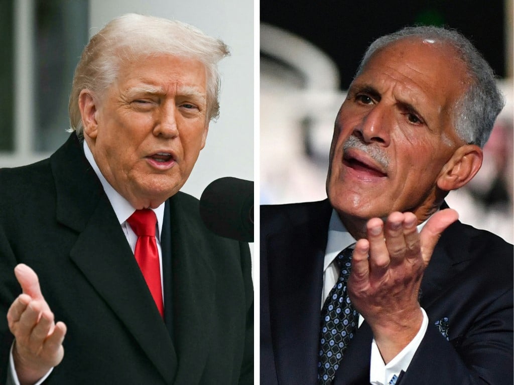 El presidente Donald Trump declaró su apoyo abierto al candidato del Partido Nacional, el empresario Nasry Afura (derecha) y pidió votar por él. ANDREW CABALLERO-REYNOLDS/ Orlando SIERRA / AFP