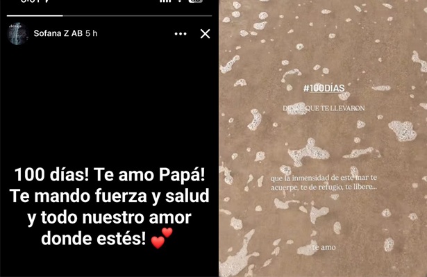 Los mensajes de las hijas de Arce. LA PRENSA/ TOMADAS DE REDES SOCIALES