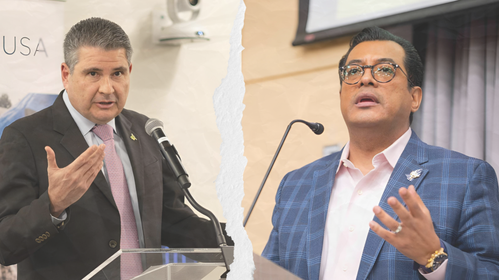 A la izquierda el opositor Juan Sebastián Chamorro, a la derecha, Félix Maradiaga. 