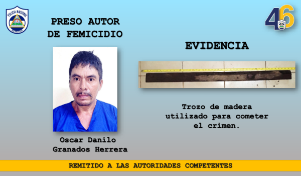Sujeto detenido por asesinar a su pareja al propinarle violenta golpiza en San José de Bocay