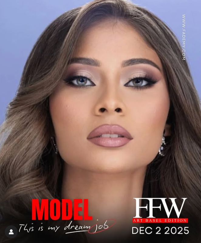 Lucía Oliveros como modelo en una agencia internacional. Foto: Instagram/FadeMyModel