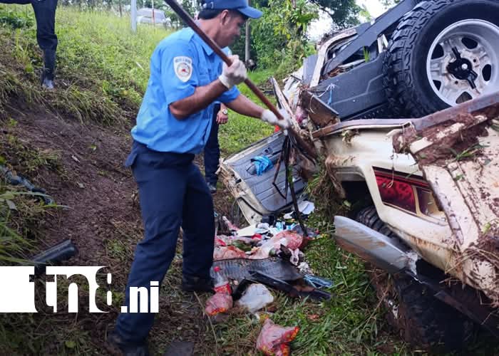 Tres personas fallecen en accidente de tránsito en Chontales. Foto: Canal 8/Facebook.