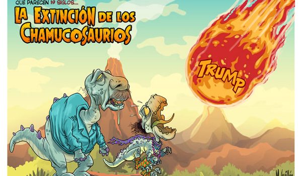 Caricatura 12/01/2026 / Extinción de los Chamucosaurios