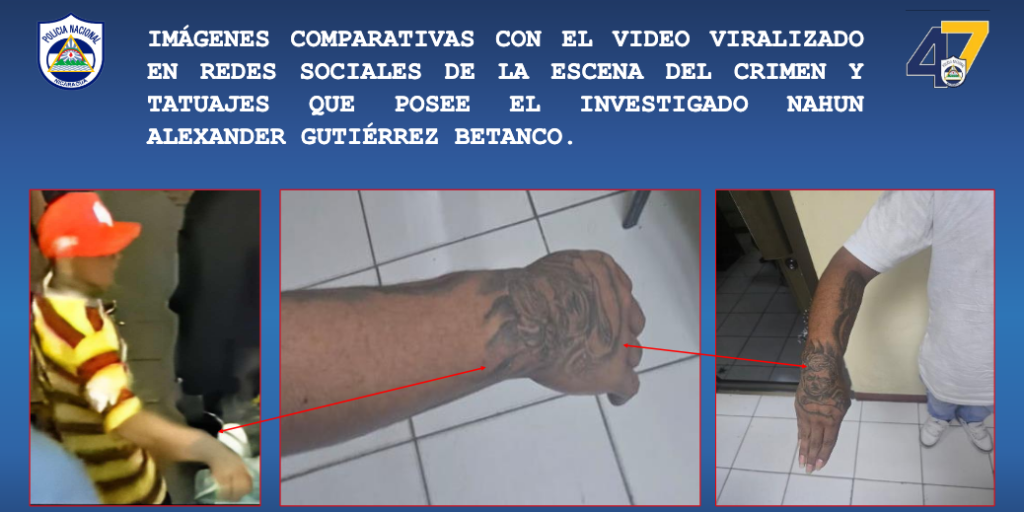 Policía Nacional presenta pruebas comparativas de quien fue el que echó el veneno al perol de vaho en el Mercado Oriental. Foto: Policía Nacional.