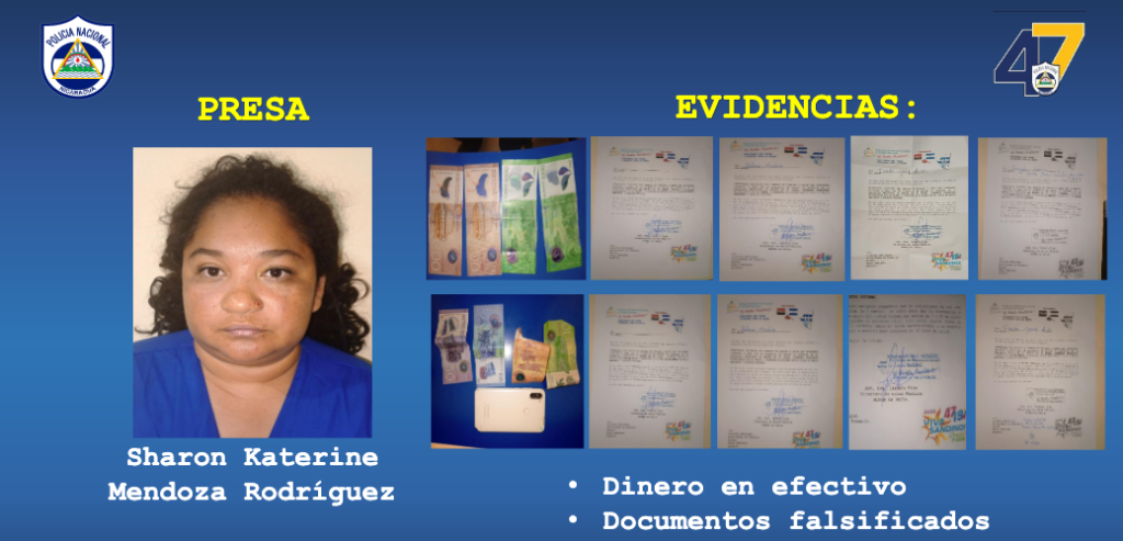 Policía Nacional acusa a Sharon Katerine Mendoza Rodríguez, de 36 años, de estafar a la población. Foto: Policía Nacional.