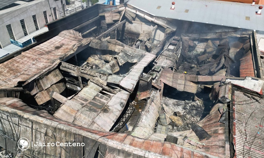 Imagen aérea de tiendas siniestradas en León. Foto: Comunicación y Ciudadanía