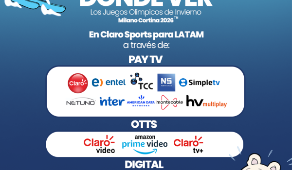Claro Sports transmitirá los Juegos Olímpicos de Invierno Milano Cortina 2026 en 17 países de América Latina