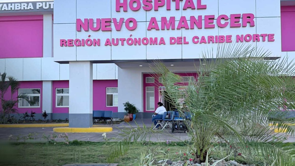 Vista aérea del Hospital Regional Nuevo Amanecer de Puerto Cabezas. Foto Tomada de medios oficialistas.