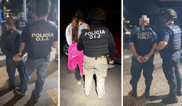 Más de 50 detenidos en operativo de la OIJ. Foto: Organismo de Investigación Judicial.