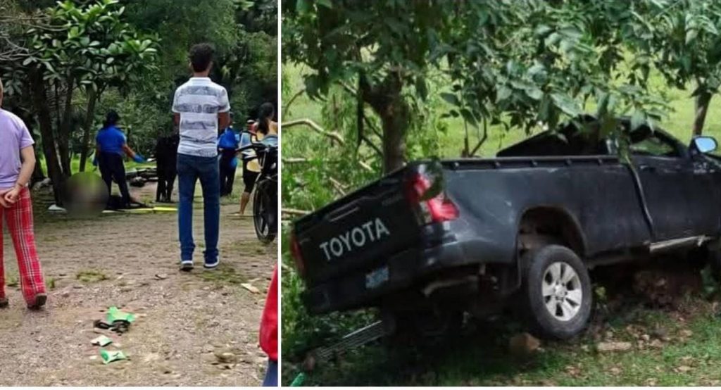 Accidente en el que murió el inspector de la Policía Nacional, Lenner José Salgad. Foto: Prixel Channel Nicaragua/Facebook.