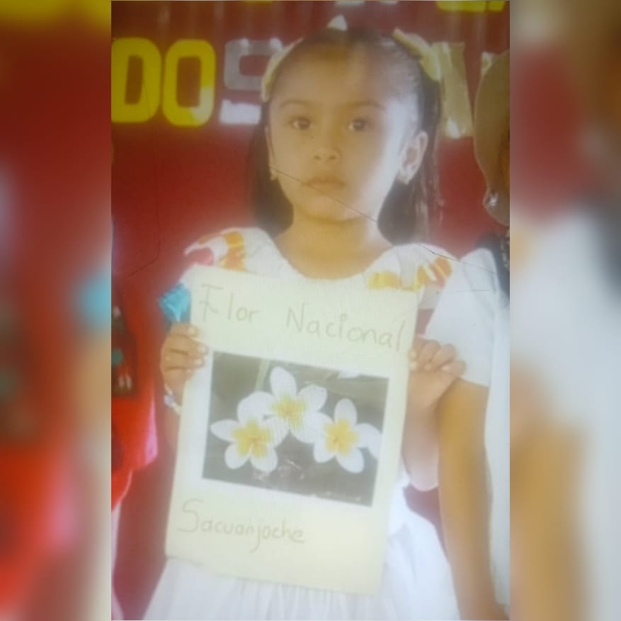 La niña Dania Sofía Espinoza Martínez, de 5 años, en una presentación de su escuela. Foto: Cortesía.