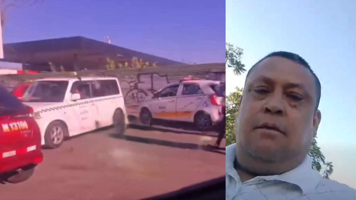 Taxistas de La Subasta agreden a conductor particular que trabaja para la aplicación InDrive. Foto: Capturas de video.