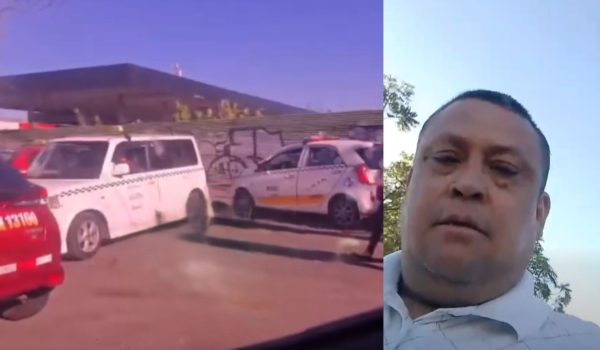 Taxistas de La Subasta agreden a conductor particular que trabaja para la aplicación InDrive. Foto: Capturas de video.