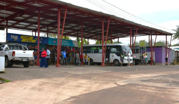 Terminal de buses de Loma Fresca, en Bluefields. Foto: Tomada de redes sociales de la comuna de Bluefields.