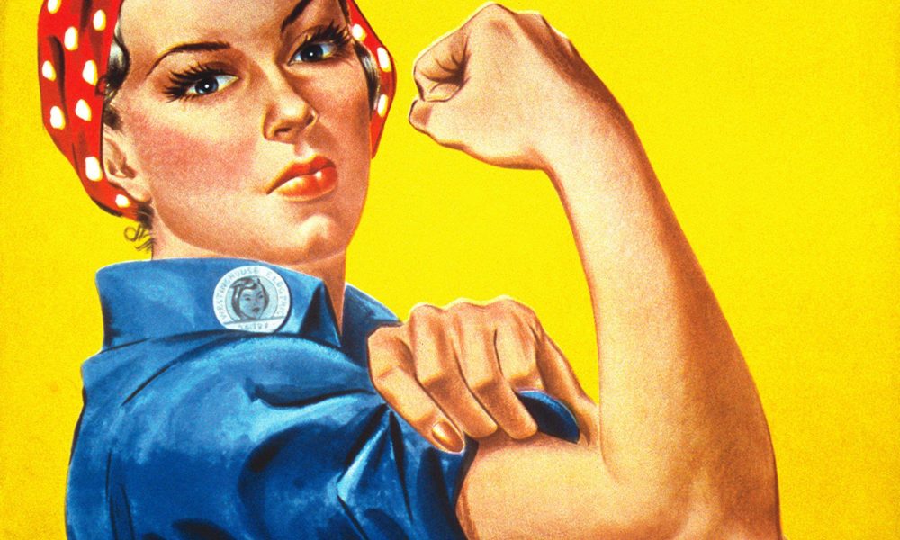National Archives/Getty Image El afiche de "Rosie, la remachadora" se convirtió en un símbolo de la fortaleza de la mujer durante la Segunda Guerra Mundial y todavía lo continúa siendo.