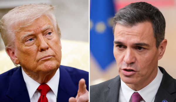 Getty Images El presidente de Estados Unidos, Donald Trump, acusó a España, liderada por Pedro Sánchez, de ser "un aliado terrible".