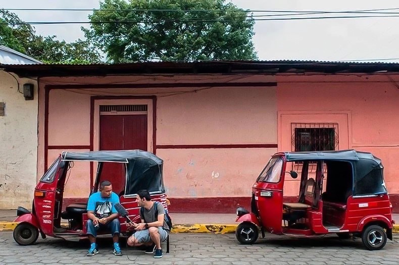 Eyder cubriendo la crisis política en Nicaragua en julio de 2018. CORTESÍA