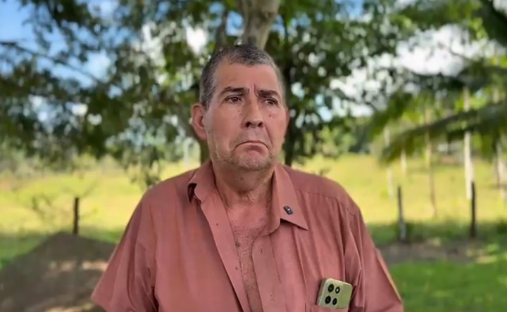 Asdrúbal Alberto Rojas Huertas, finquero de Crucitas. LA PRENSA/ REPRODUCCIÓN DE VIDEO/ COLEGIO DE GEÓLOGOS DE COSTA RICA