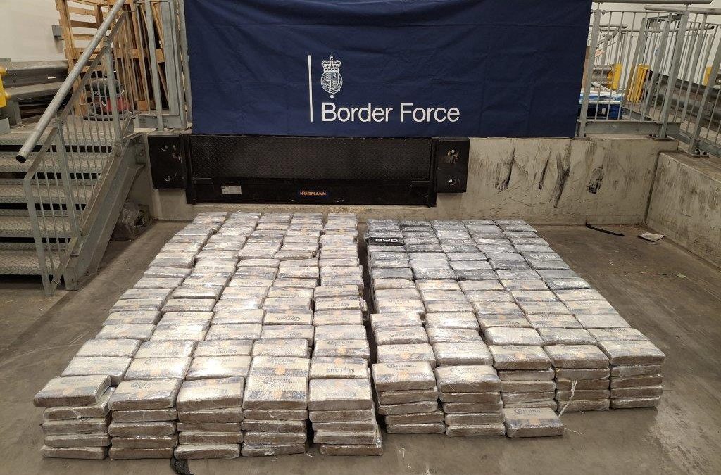 Más de 900 kilos de cocaína procedente de Nicaragua fue incautada en Reino Unido. Foto: Tomada de la Agencia Nacional Contra el Crimen del Reino Unido.