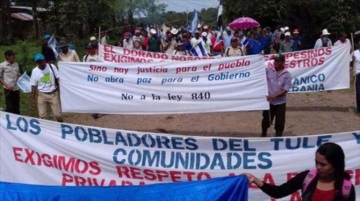 Los pobladores de El Tule participaron en las casi 100 marchas que los campesinos realizaron contra el canal entre 2014 y 2018. LA PRENSA/ ARCHIVO