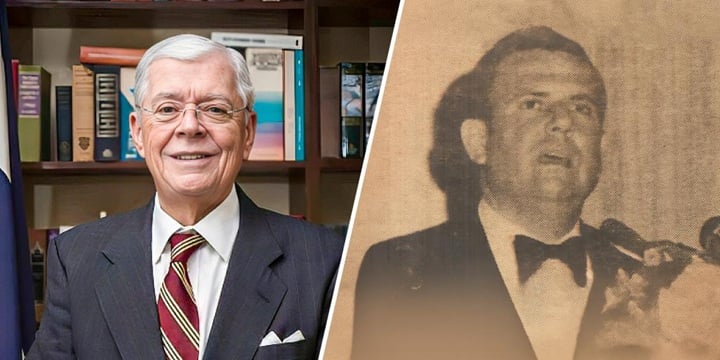 El excanciller y desterrado por los Ortega Murillo, Francisco Aguirre Sacasa, a la izquierda, y su padre, el exguardia nacional Francisco Aguirre Baca, a la derecha, uno de los oficiales que fue más estimado por el dictador Anastasio Somoza García. LA PRENSA/ ARTE