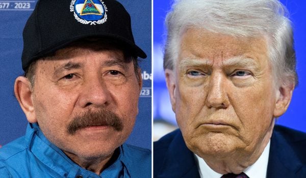 El dictador de Nicaragua, Daniel Ortega, y el presidente de Estados Unidos, Donald Trump. AFP