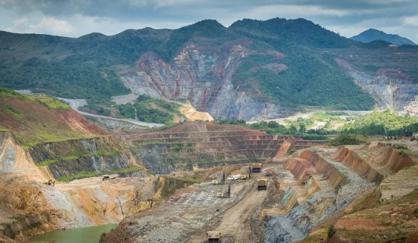 Remoción de tierra a gran escala de Grupo Santa Fe en Mina La Libertad, Nicaragua. Foto: Tomada de Grupo Santa Fe.