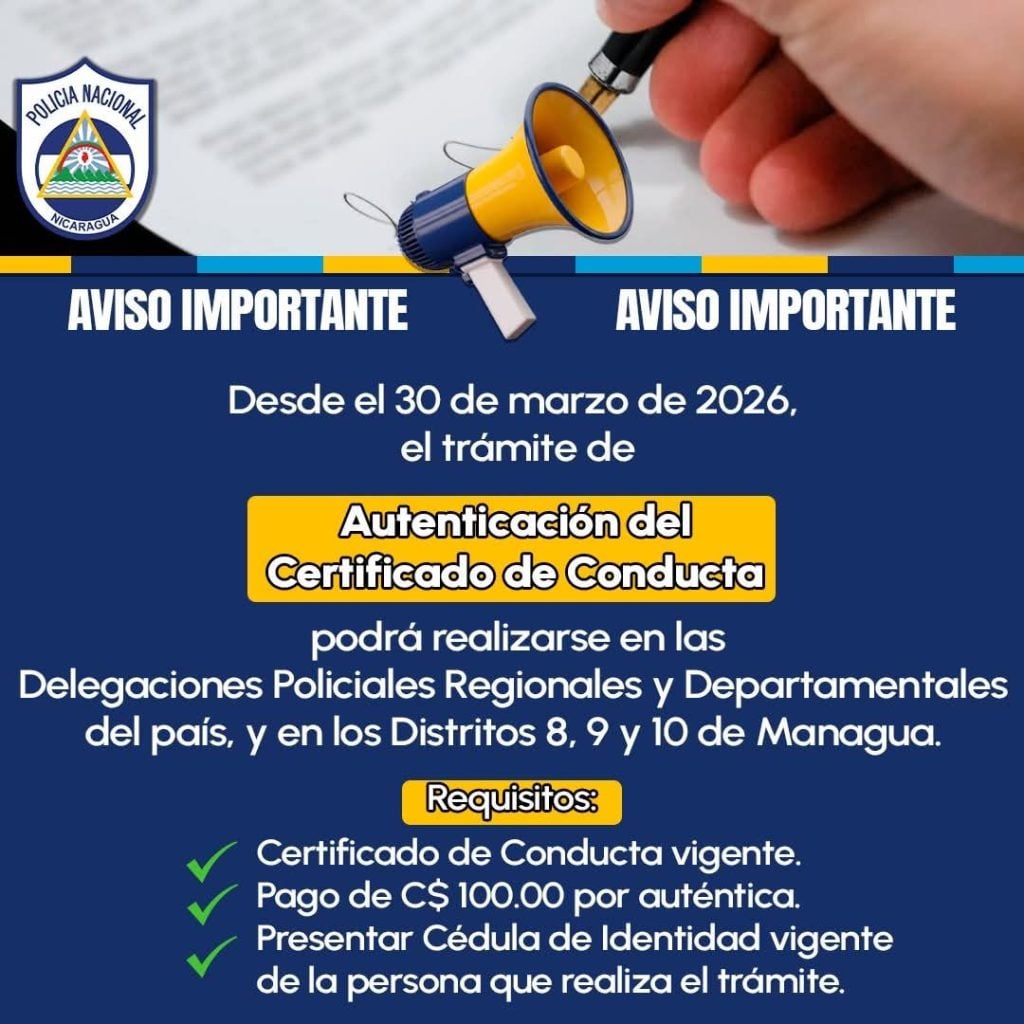 Publicación de la Policía sobre la autenticación del récord de policía.