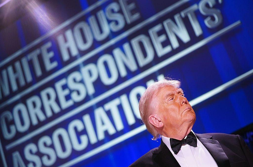 Nathan Howard/Getty Images Trump, minutos antes del tiroteo en la cena de Corresponsales.