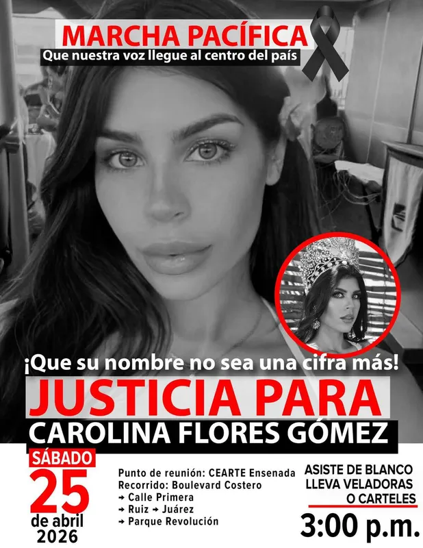 Convocatoria a marcha por la muerte de la exreina de belleza Carolina Flores